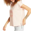 Camisola de manga curta com logótipo rosa