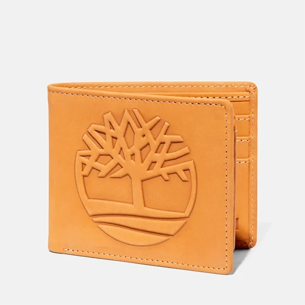 Carteira masculina com carteiras com passe e logótipo de grandes dimensões, cor Trigo Carteira masculina com carteiras com passe e logótipo de grandes dimensões, cor Trigo