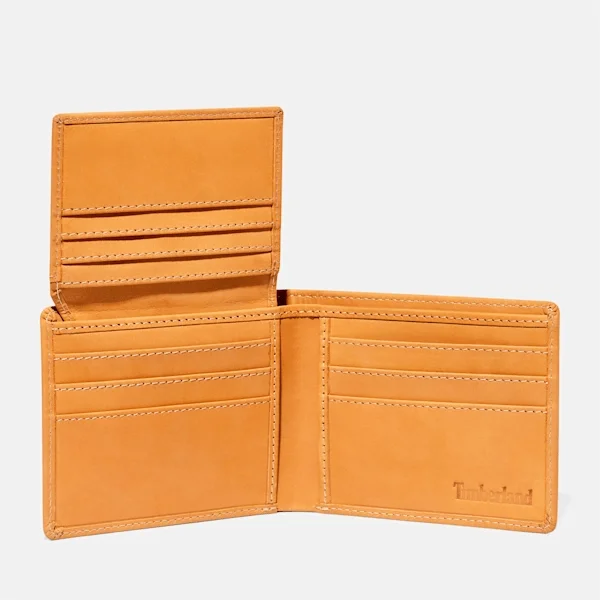 Carteira masculina com carteiras com passe e logótipo de grandes dimensões, cor Trigo Carteira masculina com carteiras com passe e logótipo de grandes dimensões, cor Trigo