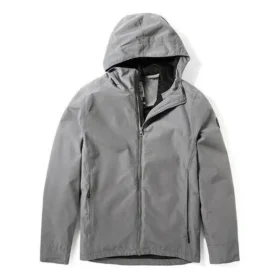 Casaco impermeável com capuz e fecho de correr Timberland, cinzento