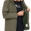 Casaco impermeável com capuz e fecho Timberland Verde
