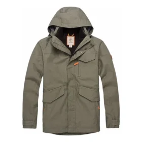 Casaco Timberland Stay Warm de cor sólida cinzento-verde