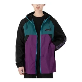 Casaco Windbreaker com fecho completo “Verde Roxo”