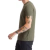 Casual de gola redonda para homem, verde