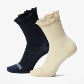 Conjunto de 2 pares de meias curtas com folhos Timberland® para mulher