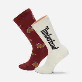 Conjunto de 2 pares de meias curtas Timberland® com estampado integral