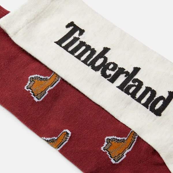 Conjunto de 2 pares de meias curtas Timberland® com estampado integral Conjunto de 2 pares de meias curtas Timberland® com estampado integral