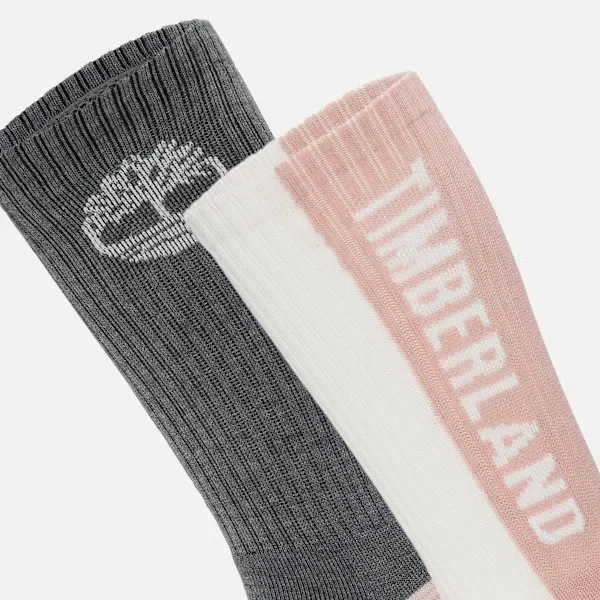 Conjunto de 2 pares de meias curtas Timberland® para mulher com blocos de cor Conjunto de 2 pares de meias curtas Timberland® para mulher com blocos de cor