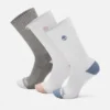 Conjunto de 3 pares de meias de cano curto com meio acolchoamento Sagamore Beach para mulher Conjunto de 3 pares de meias de cano curto com meio acolchoamento Sagamore Beach para mulher