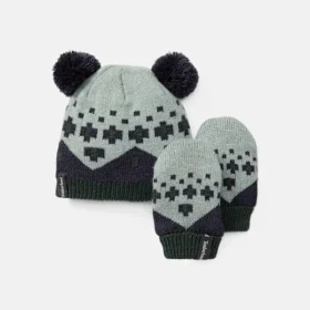 Conjunto de chapéus e luvas Fairisle para crianças