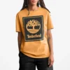 Estampado Casual Gola Redonda Calções Manga Curta Estilo Casal Amarelo