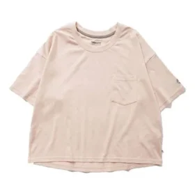 Gola redonda, manga curta, rosa