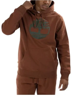Hoodie com logótipo de árvore “Castanho”