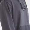 Hoodie tingido com técnica mista “Cinza escuro”