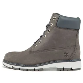 Lucia Way 6-Inch Boot de 15 cm, impermeável e de corte largo “Nubuck cinzento médio”