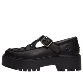 Plataforma Stone Street com fivela “Preto Full Grain”
