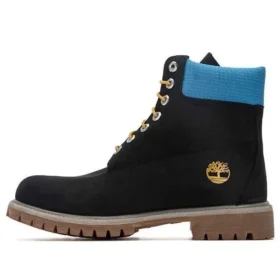Premium 6-Inch Waterproof Boot “Nubuck preto com azul”