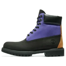 Premium Waterproof Boot de 15 cm “Nubuck preto com roxo”