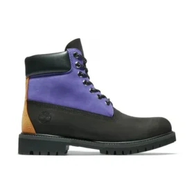 Premium Waterproof Boot de 15 cm “Nubuck preto com roxo”