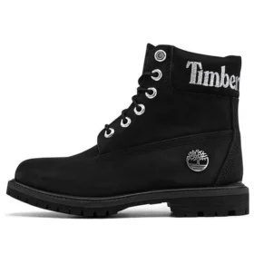 Premium Waterproof Boot de 6 Polegadas “Nubuck Preto com Logótipo Prateado”