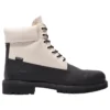 Premium Waterproof Boot de 6 polegadas para escola de esqui “Couro Helcor preto e branco”