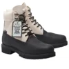 Premium Waterproof Boot de 6 polegadas para escola de esqui “Couro Helcor preto e branco”