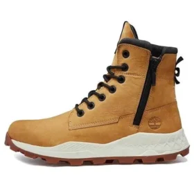 Sapatilha Brooklyn Side Zip com zíper lateral e corte largo “Trigo Nubuck”