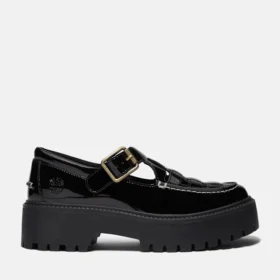Sapatos femininos de plataforma com fivela em couro envernizado Stone Street