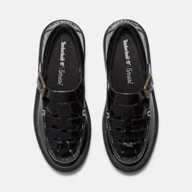 Sapatos femininos de plataforma com fivela em couro envernizado Stone Street