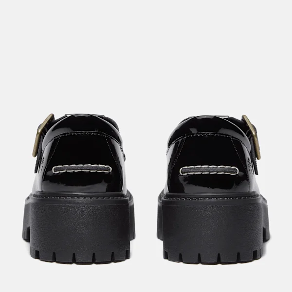 Sapatos femininos de plataforma com fivela em couro envernizado Stone Street Sapatos femininos de plataforma com fivela em couro envernizado Stone Street