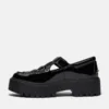 Sapatos femininos de plataforma com fivela em couro envernizado Stone Street Sapatos femininos de plataforma com fivela em couro envernizado Stone Street