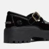 Sapatos femininos de plataforma com fivela em couro envernizado Stone Street Sapatos femininos de plataforma com fivela em couro envernizado Stone Street