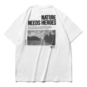 SS20 Estampado Padrão Terra Calções Manga Curta Estilo Casal Branco