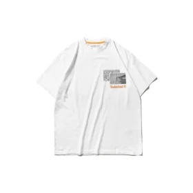 SS20 Estampado Padrão Terra Calções Manga Curta Estilo Casal Branco