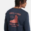 T-shirt de manga comprida com logótipo de calçado “Navy Pink”