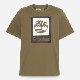 T-shirt de manga curta com logótipo empilhado