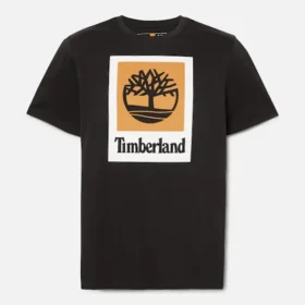 T-shirt de manga curta com logótipo empilhado