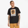 T-shirt de manga curta com logótipo empilhado
