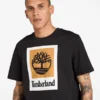 T-shirt de manga curta com logótipo empilhado