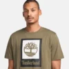T-shirt de manga curta com logótipo empilhado