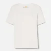T-shirt de manga curta Dunstan para mulher – Branco vintage