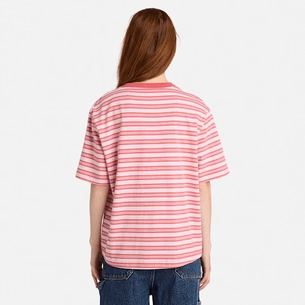 T-shirt de manga curta às riscas para mulher T-shirt de manga curta às riscas para mulher