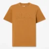 T-shirt masculina com logótipo bordado e efeito desgastado T-shirt masculina com logótipo bordado e efeito desgastado