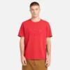 T-shirt masculina com logótipo bordado e efeito desgastado T-shirt masculina com logótipo bordado e efeito desgastado