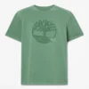 T-shirt masculina com logótipo gráfico tingida na peça T-shirt masculina com logótipo gráfico tingida na peça