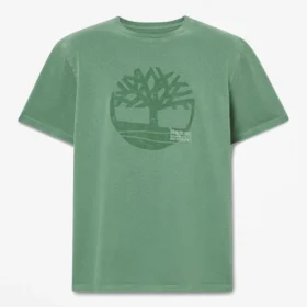 T-shirt masculina com logótipo gráfico tingida na peça