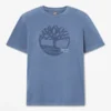 T-shirt masculina com logótipo gráfico tingida na peça