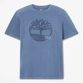 T-shirt masculina com logótipo gráfico tingida na peça
