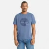 T-shirt masculina com logótipo gráfico tingida na peça