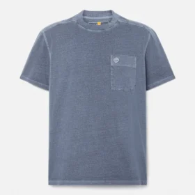 T-shirt masculina Merrymack River com bolso no peito e tingida na peça